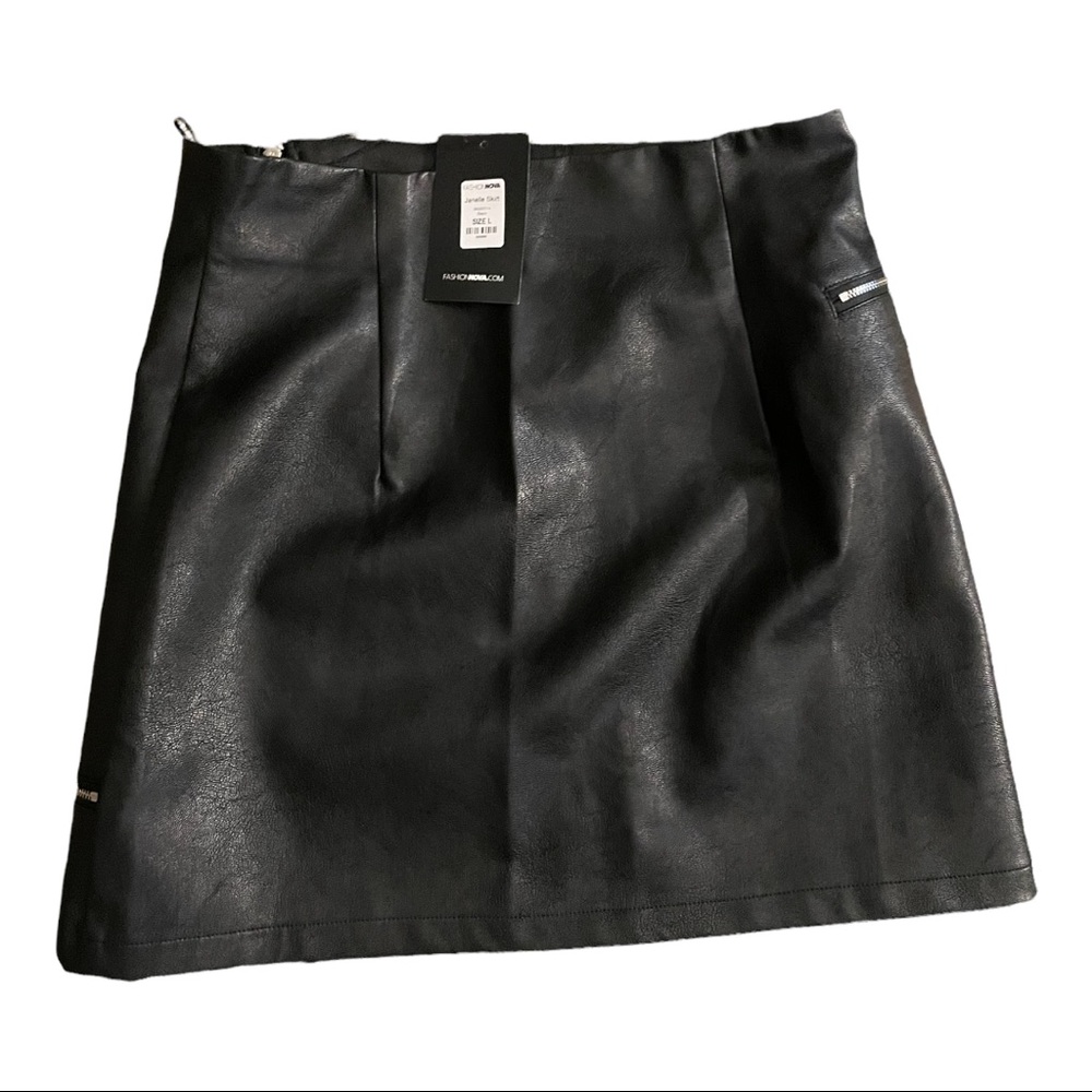 Plather Zipper skirt